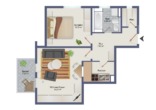 Grundriss - Schicke 2-Zimmer-Wohnung mit Balkon!